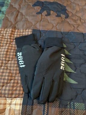 Dutch Bros Black Gloves with White Script Logo